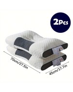 2pcs Soft Breathable Knitted Themed Pillow Neck Support Washable Reversible All Season Comfort