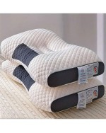 2pcs Soft Breathable Knitted Themed Pillow Neck Support Washable Reversible All Season Comfort