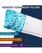 Cooling Memory Foam Body Pillows For Adults Sleeping Long Pillow For Bed Big Large Firm Full Body Pillow For Side Sleeper 24x50 Inch White