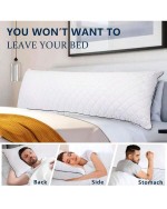 Cooling Memory Foam Body Pillows For Adults Sleeping Long Pillow For Bed Big Large Firm Full Body Pillow For Side Sleeper 24x50 Inch White