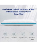 Memory Foam Body Pillow Large Full Body Pillows For Adults Soft Long Bed Pillows For Side Sleepers 20x54 Inch White