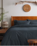 Organic Brushed Cotton Duvet Cover - Nightfall