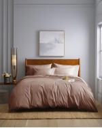 Classic Organic Percale Duvet Cover Set - Clay