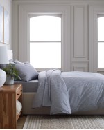 Classic Organic Percale Duvet Cover Set - Oxford Stripe