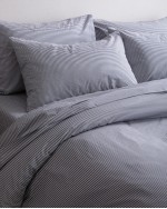 Classic Organic Percale Duvet Cover Set - Oxford Stripe