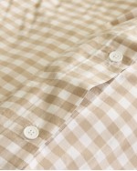 Classic Organic Percale Duvet Cover Set - Cafe Gingham