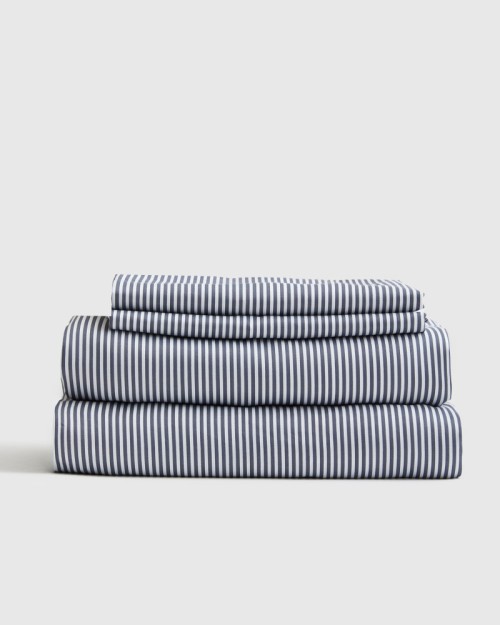 Classic Organic Percale Sheet Set - Oxford Stripe