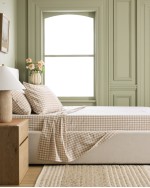 Classic Organic Percale Sheet Set - Cafe Gingham