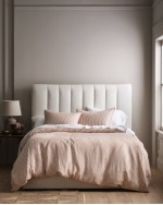 European Linen Duvet Deluxe Bundle - Terracotta/White Stripe