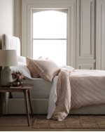 European Linen Duvet Deluxe Bundle - Terracotta/White Stripe