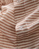 European Linen Duvet Deluxe Bundle - Terracotta/White Stripe