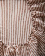 European Linen Duvet Deluxe Bundle - Terracotta/White Stripe