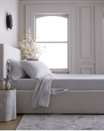 European Linen Duvet Deluxe Bundle - Grey/White Mini Pinstripe