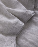 European Linen Duvet Deluxe Bundle - Grey/White Mini Pinstripe