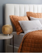 European Linen Quilted Euro Sham - Terracotta