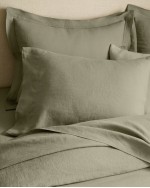 European Linen Double Flange Sham Set - Willowleaf