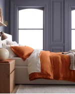 European Linen Double Flange Deluxe Bedding Bundle - Terracotta