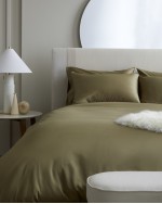 Luxury Organic Sateen Duvet Cover - Aloe