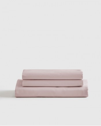 Luxury Organic Sateen Fitted Sheet Set - Soft Blush