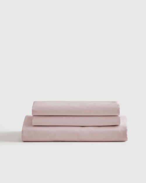 Luxury Organic Sateen Fitted Sheet Set - Soft Blush