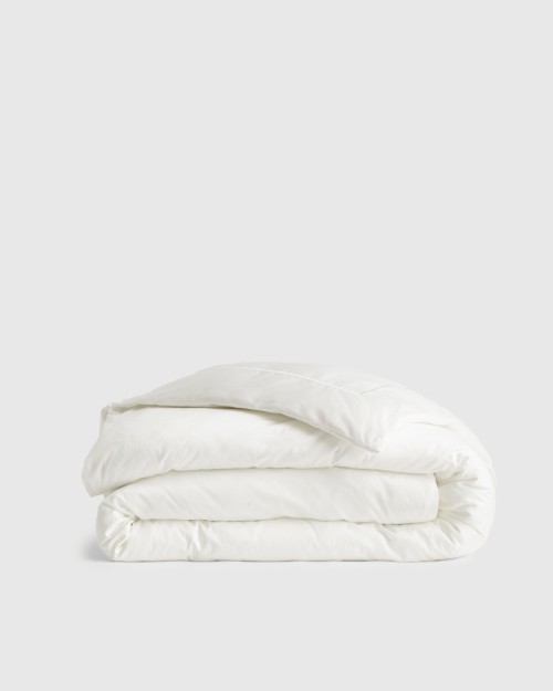 Luxury Organic Sateen Embroidered Duvet Cover - White