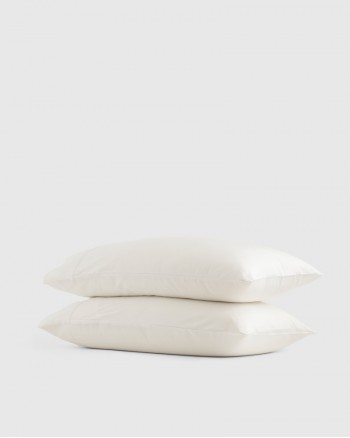 Luxury Organic Sateen Embroidered Pillowcase Set - White