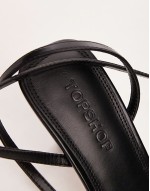 Fina barely there mid heeled sandals in black