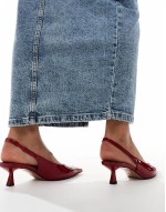 Stroll slingback mid heeled shoes in red