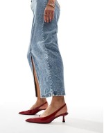 Stroll slingback mid heeled shoes in red