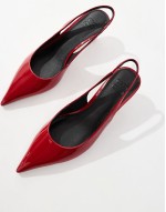Stroll slingback mid heeled shoes in red