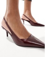 Shake slingback kitten heels in burgundy