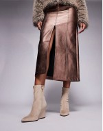 wedge heel boot in beige