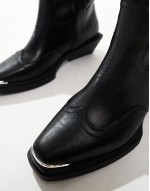 Celeste flat western knee boots in black