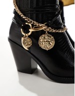 Phenix Western Heeled Ankle Boot in Black