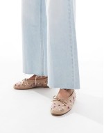 Joselie ballet flats with floral embroidery in mesh