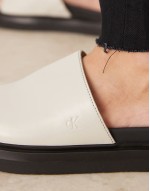slider sandals in white