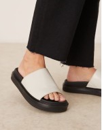 slider sandals in white