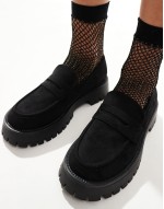 chunky penny loafers in black