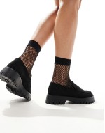 chunky penny loafers in black