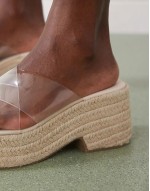 Toy cross strap wedges in clear