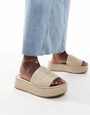 ‌Stylish Jordyn flatform espadrille sandals in natural