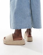 ‌Stylish Jordyn flatform espadrille sandals in natural