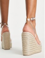 Tasha espadrille wedges in clear