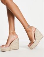 Tasha espadrille wedges in clear