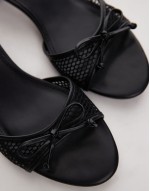 Imai mesh mid heeled mules with bow detail in black